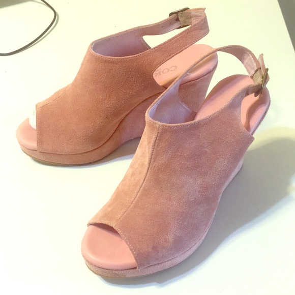 Shoes - Cordani Blush Suede Wedges